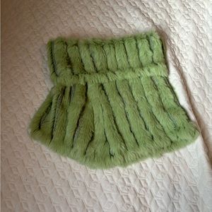 Bebe 100% Rabbit Fur Green Skirt S